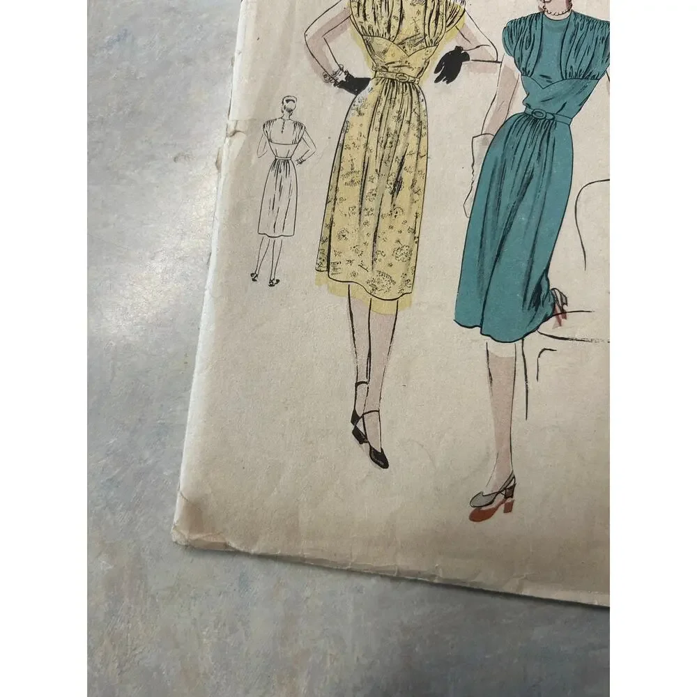 Vintage 1940's Vogue Pattern #5768 Cocktail Dress Size 16 HTF‎